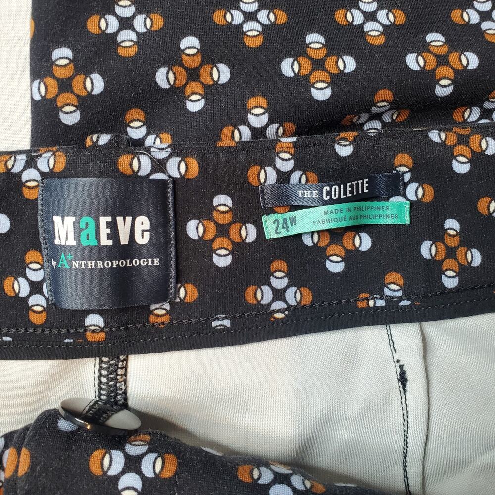 Maeve Wide Leg Pants in black with Orange & Light Blue Floral Print - Picture 5 of 9